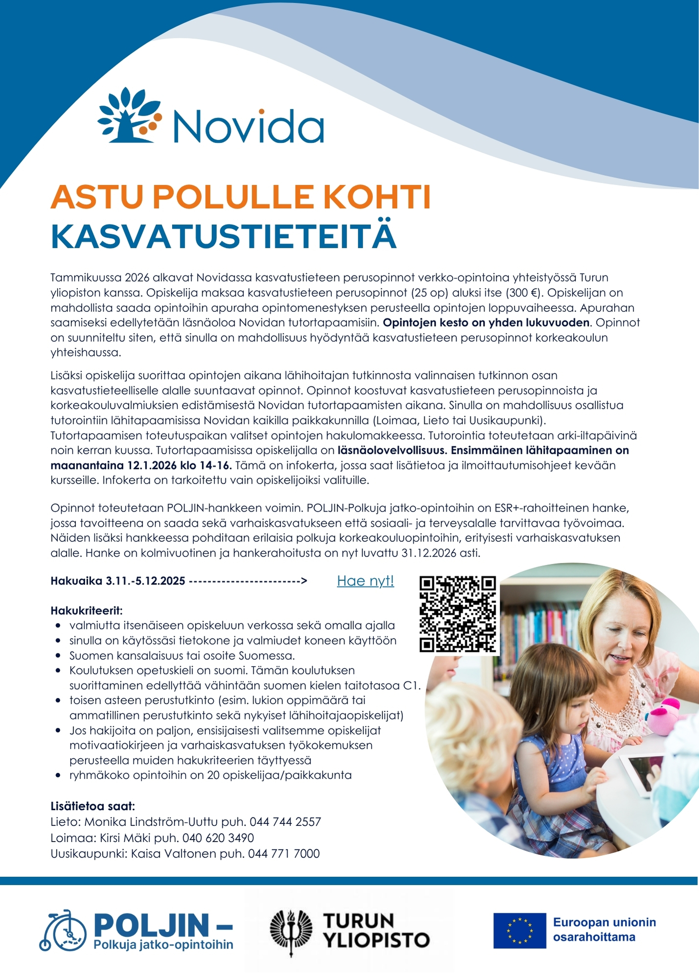 Kuva kassvatustieteen opintojen esitteestä.