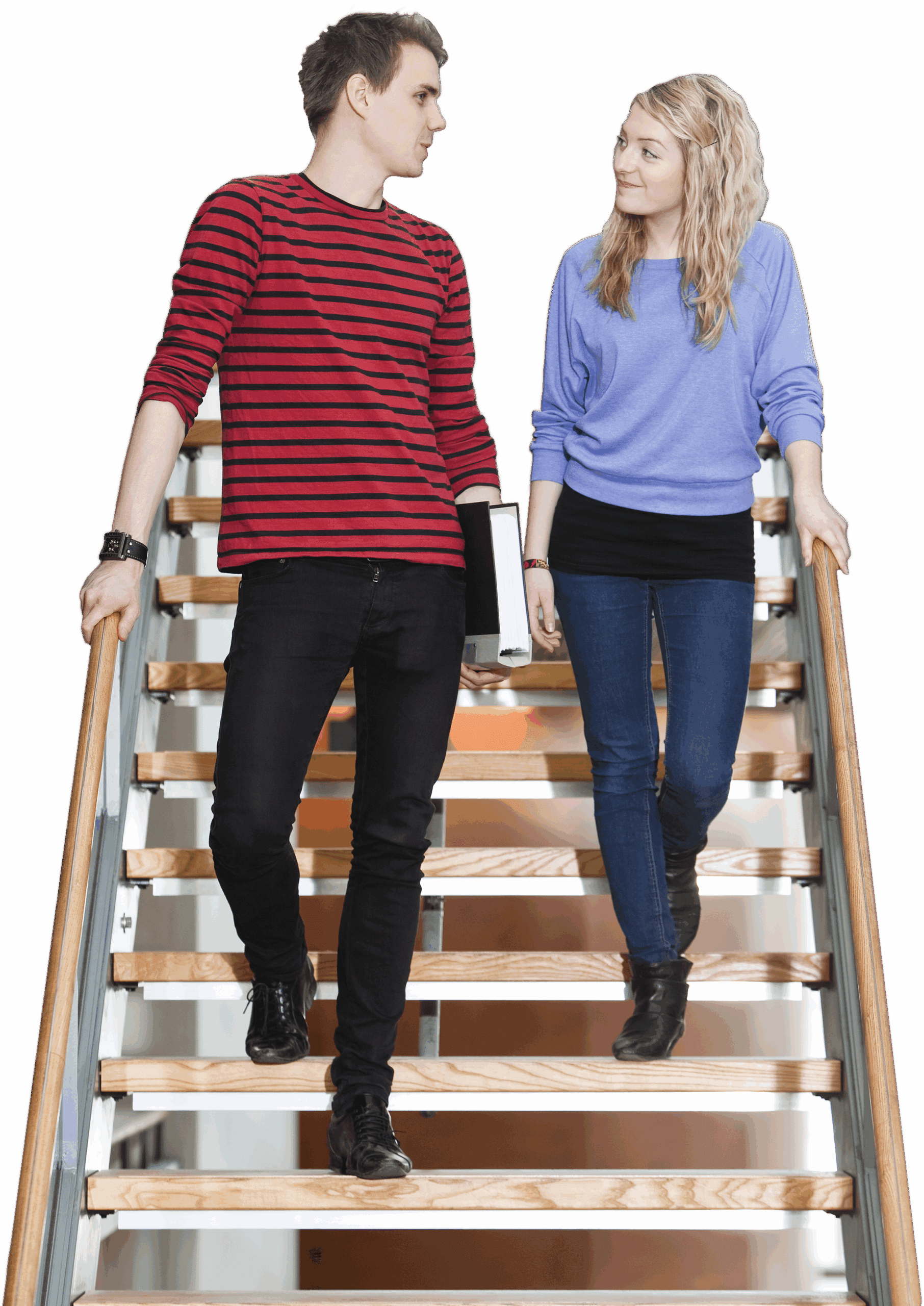 Kuvituskuva mies ja nais opiskelijasta väyläopinnot sivulla.