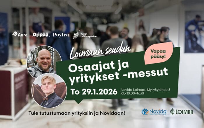 Mainoskuva Loimaan seudun Osaaja ja yritykset -messuista 29.1.2026